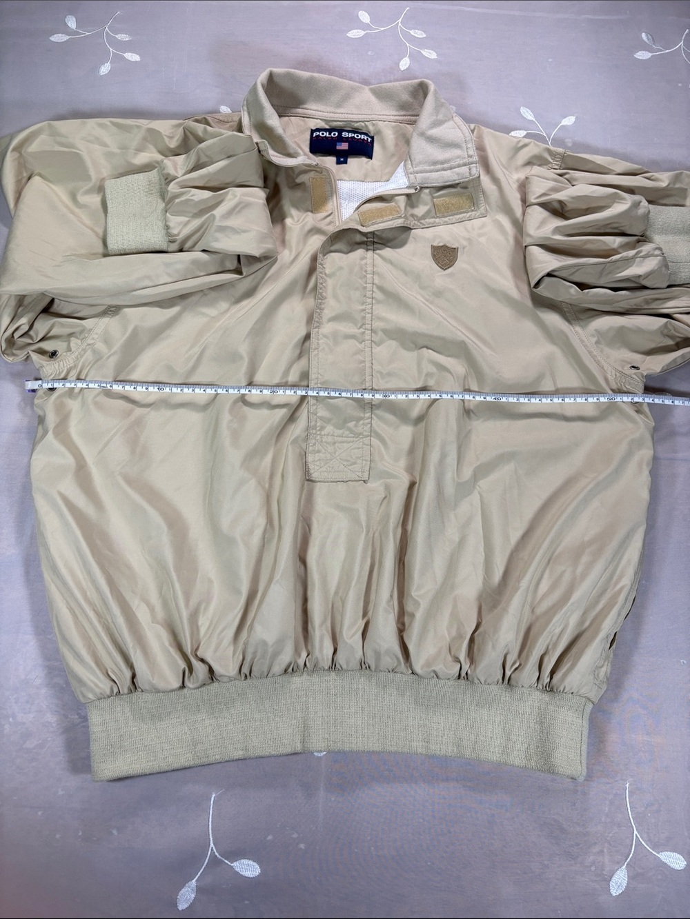 Polo by Ralph Lauren Sport Beige Pullover Windbreaker Men’s Jacket Sz M Half Zip - Picture 10 of 15